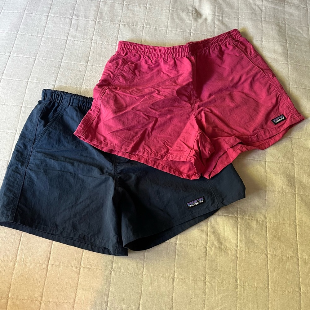 Patagonia Women's Lightweight Elastic Waist Shorts - Pink and Navy